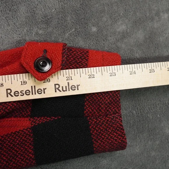 VTG 50s BIG MIKE Buffalo Plaid Wool Jacket 46‎ Red Black Talon Zip Union Made US